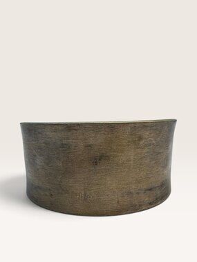 Studio Modernist Patinated Brass Flared Concave Wide Cuff Bracelet 2.39"